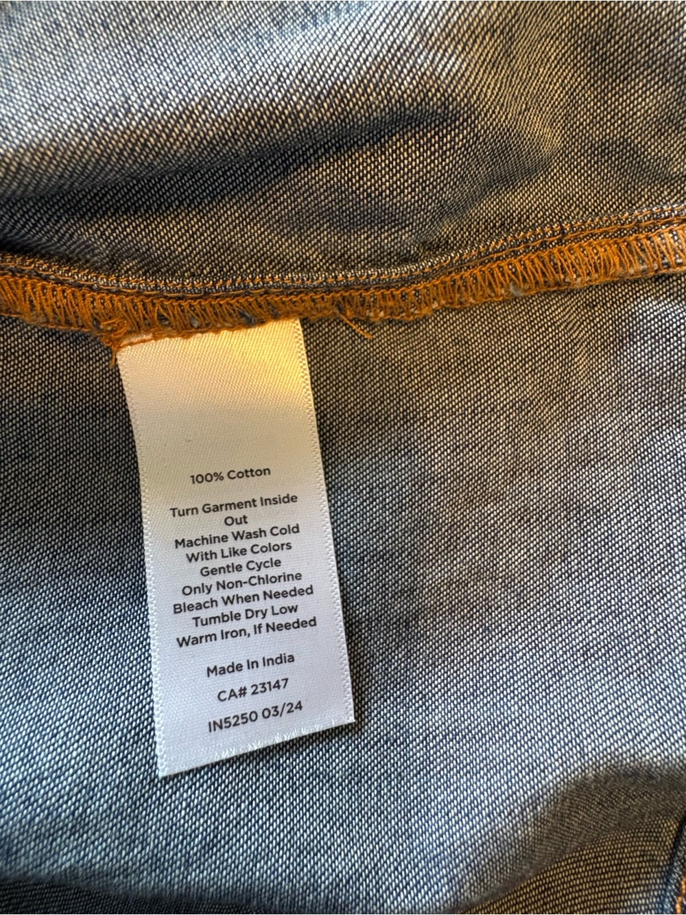 Talbots Chambray Puff Sleeve Top XL Indigo Denim Cottagecore - Picture 7 of 8